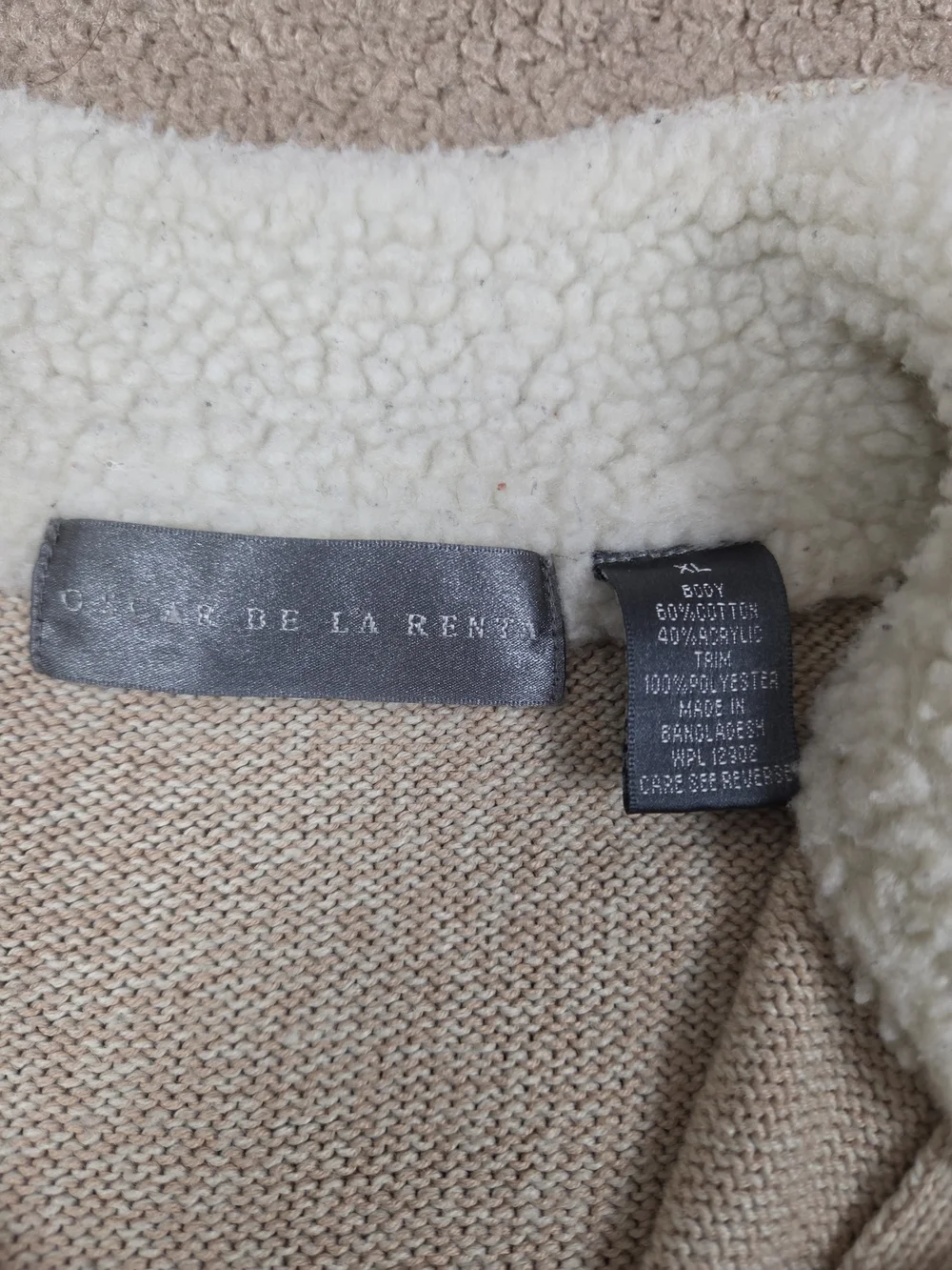 Oscar de la Renta Men's Zip-Neck Sweater in Light Beige